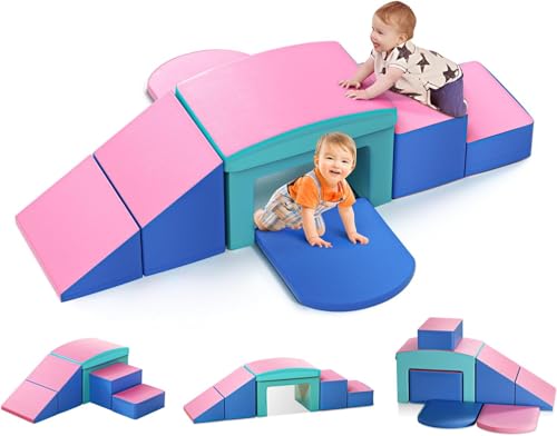 CUPCHID Kletter- und Krabbelspielgeräte, Kletter- und Krabbelschaum-Spielset für Kleinkinder, pädagogische weiche Kletterblöcke, weiche Babyspielgeräte (DM152121) von CUPCHID