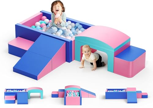 CUPCHID Kletter- und Krabbelspielgeräte, Kletter- und Krabbelschaum-Spielset für Kleinkinder, pädagogische weiche Kletterblöcke, weiche Babyspielgeräte (DM152124) von CUPCHID