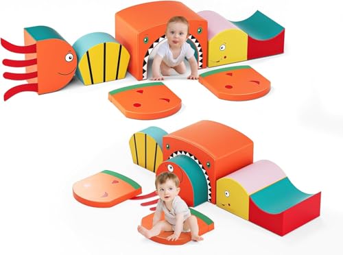 CUPCHID Kletter- und Krabbelspielgeräte, Kletter- und Krabbelschaum-Spielset für Kleinkinder, pädagogische weiche Kletterblöcke, weiche Babyspielgeräte (DM152125) von CUPCHID