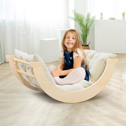 CUPCHID Klettergerüst,2-in-1-Kletterspielzeug für Kinder aus Holz im Innenbereich,Spielplatz-Klettergerüst für Kinder von CUPCHID