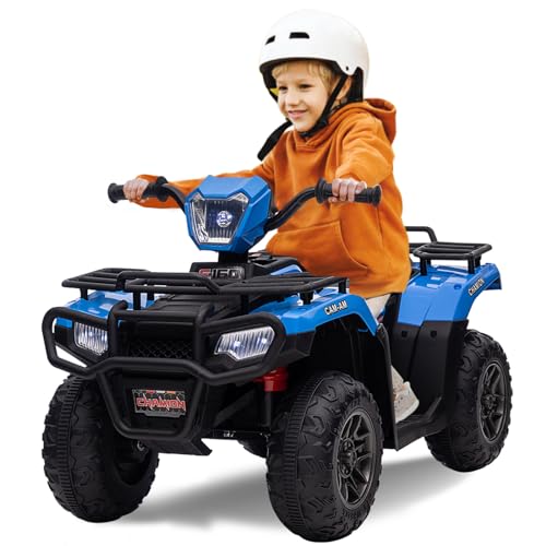 Elektro-Quad,12V Kinderquad mit USB-Anschluss, Kindermotorrad mit MP3-Musikplayer,Kinderfahrzeug für Kinder 3-6 Jahre, 2.5-3.5 km/h,More Secure (blau) von CUPCHID