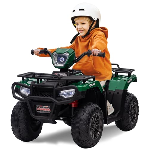 Elektro-Quad,12V Kinderquad mit USB-Anschluss, Kindermotorrad mit MP3-Musikplayer,Kinderfahrzeug für Kinder 3-6 Jahre, 2.5-3.5 km/h,More Secure (grün) von CUPCHID