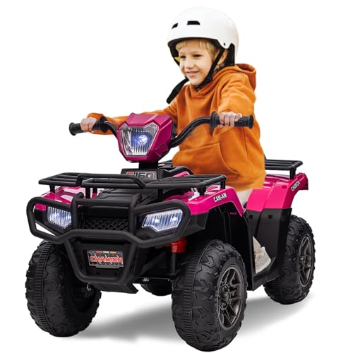 Elektro-Quad,12V Kinderquad mit USB-Anschluss, Kindermotorrad mit MP3-Musikplayer,Kinderfahrzeug für Kinder 3-6 Jahre, 2.5-3.5 km/h,More Secure (rosa) von CUPCHID