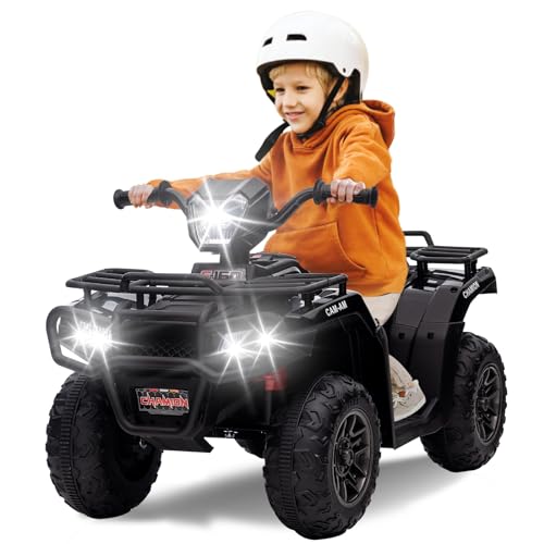 Elektro-Quad,12V Kinderquad mit USB-Anschluss, Kindermotorrad mit MP3-Musikplayer,Kinderfahrzeug für Kinder 3-6 Jahre, 2.5-3.5 km/h,More Secure (schwarz) von CUPCHID