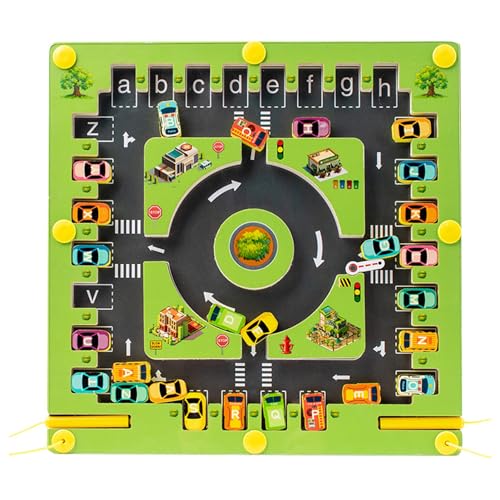Magnetisches Alphabet-Labyrinthbrett, Montessori-Vorschul-Lernspielzeug für die Entwicklung der Feinmotorik, hölzernes sensorisches Spielzeug Kleinkinder, passendes Puzzle ABC-Buchstaben 1 Satz von CUSROS