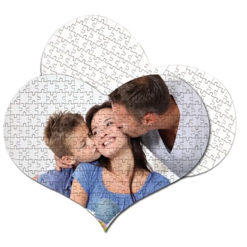 Puzzle in Herzform, personalisiertes Puzzle mit Foto, personalisiertes Puzzle für Bilder, Puzzlegröße 20 x 29 cm. (104 Dübel) von CUSTOM PRINT SHOPPING