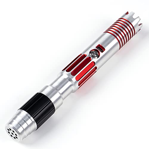 CUSTOM SABER Xenopixel Lichtschwerter, Bewegungssteuerung, sanfter Schwung, 34 Sound-Schriftarten, wiederaufladbar, unendlicher Farbwechsel, wiederaufladbares Lichtschwert, roter Griff, für von CUSTOM SABER