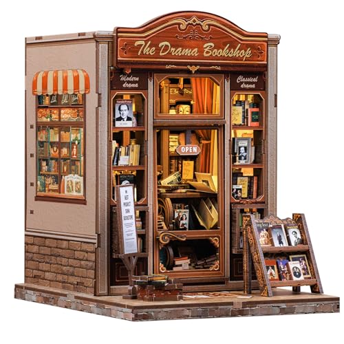 CUTEBEE Book Nook Kit – DIY Puppenhaus, Miniatur Haus Selber Bauen für Erwachsene mit LED Beleuchtung, 3D Puzzle & Buchstütze | Kreatives Set für Bücherregal Dekoration | Geschenk (The Drama Bookshop) CUTEBEE Book Nook Kit – DIY Puppenhaus, Miniatur Haus Selber Bauen für Erwachsene mit LED Beleuchtung, 3D Puzzle & Buchstütze | Kreatives Set für Bücherregal Dekoration | Geschenk (The Drama Bookshop) von CUTEBEE
