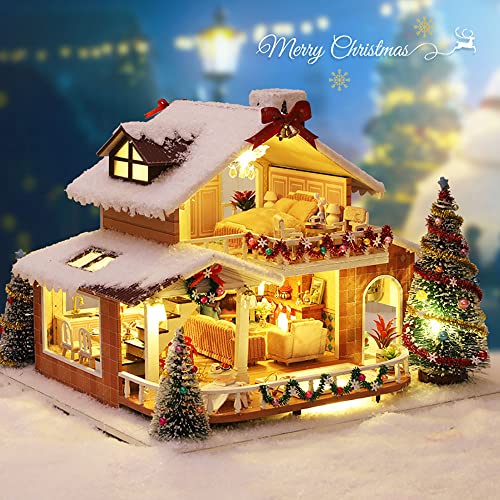 3D-Puzzle Puppenhaus DIY Holz Miniaturhaus Modellbausatz Weihnachtschalet von CUTEROOM