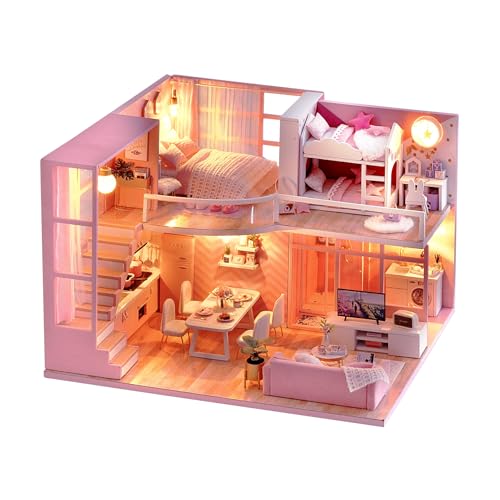 CUTEROOM Miniatur-Puppenhaus-Set mit Möbeln, Puppenhaus aus Holz mit Musikbewegung und LED-Lichtern, DIY-Haus-Set, Weihnachts- und Geburtstagsgeschenke – Traumengel CUTEROOM Miniatur-Puppenhaus-Set mit Möbeln, Puppenhaus aus Holz mit Musikbewegung und LED-Lichtern, DIY-Haus-Set, Weihnachts- und Geburtstagsgeschenke – Traumengel von CUTEROOM