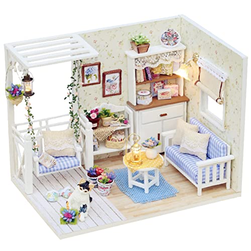 CUTEROOM Puppenhaus-Set zum Selbermachen, Miniatur-Puppenhaus-Set mit Möbeln und Staubschutz, handgefertigtes Handwerk, Miniatur-Zimmer-Set für Teenager, Erwachsene, Geschenk, Kätzchen-Tagebuch CUTEROOM Puppenhaus-Set zum Selbermachen, Miniatur-Puppenhaus-Set mit Möbeln und Staubschutz, handgefertigtes Handwerk, Miniatur-Zimmer-Set für Teenager, Erwachsene, Geschenk, Kätzchen-Tagebuch von CUTEROOM
