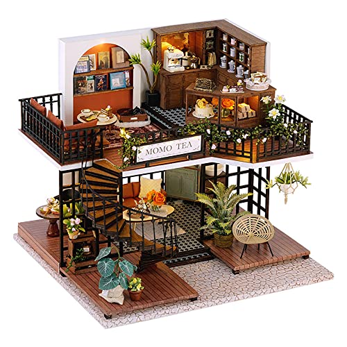 Cute Room Puppenhaus Miniatur mit Möbeln DIY hölzernes Modellbausatz Teehaus Bar von CUTEROOM