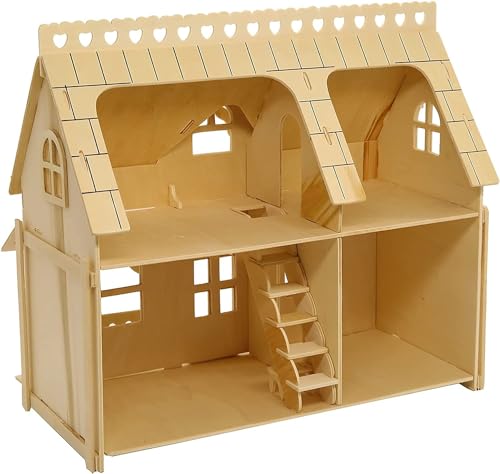 Cuteroom DIY Miniatur Puppenhaus Kits Handwerk Holz Puppenhaus Modell Kits mit LED-Licht und Katzenmodell von CUTEROOM