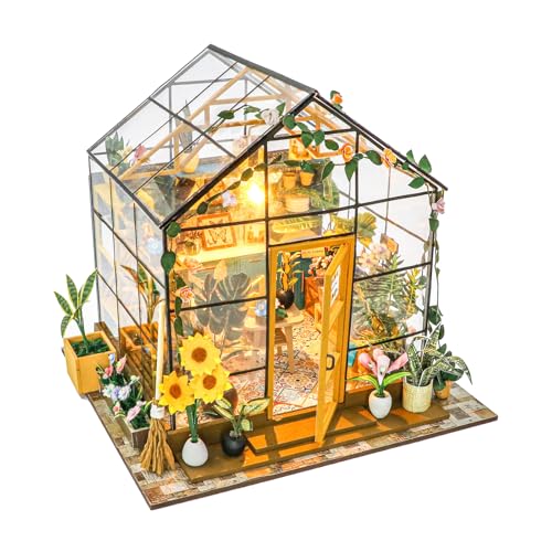 DIY Miniatur Puppenhaus Bausatz, 1:24 Sunshine Flower House Miniatur Haus Bausatz für Erwachsene Kinder zum Bauen eines Puppenhauses aus Holz, Geschenk für Frauen und Mädchen (Garden House) von CUTEROOM