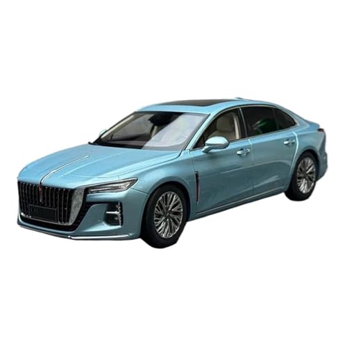 CUTSUGOK maßstabsgetreues Auto 1:18 for Maßstab Hongqi H5 2023 Legierung Automodell Druckguss Automodell Fertiges Automodell Statisches Automodell Modellfahrzeug zum Sammeln(Blue) von CUTSUGOK