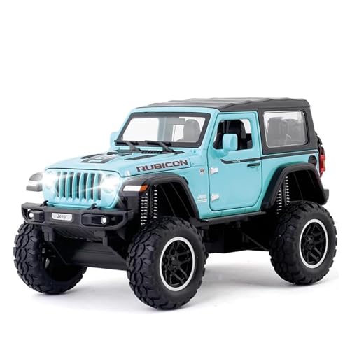 CUTSUGOK maßstabsgetreues Auto 1:20 für Jeep Wrangler Rubicon Off-Road Auto Diecast Metall Modell Auto Sound Licht Zurückziehen Auto Modell Modellfahrzeug zum Sammeln(B) von CUTSUGOK