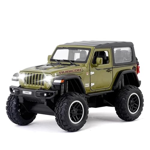 CUTSUGOK maßstabsgetreues Auto 1:20 für Jeep Wrangler Rubicon Off-Road Auto Diecast Metall Modell Auto Sound Licht Zurückziehen Auto Modell Modellfahrzeug zum Sammeln(C) von CUTSUGOK