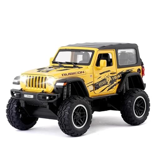 CUTSUGOK maßstabsgetreues Auto 1:20 für Jeep Wrangler Rubicon Off-Road Auto Diecast Metall Modell Auto Sound Licht Zurückziehen Auto Modell Modellfahrzeug zum Sammeln(D) von CUTSUGOK