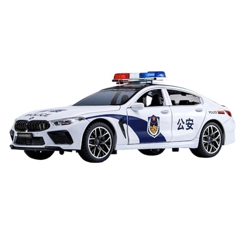 CUTSUGOK maßstabsgetreues Auto 1:24 für BMW M8 MH8 800 Polizeiauto Druckgussauto Metallfertiges Modellauto Geeignete Sammlung Modellfahrzeug zum Sammeln(B) von CUTSUGOK