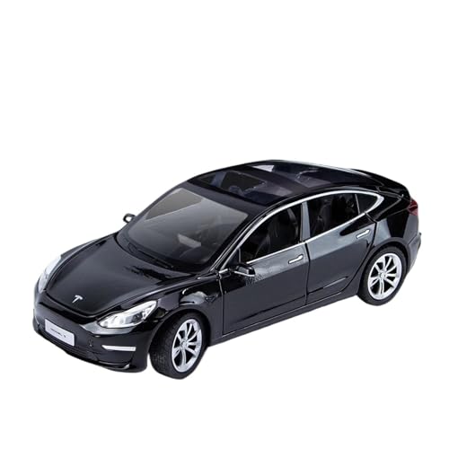 CUTSUGOK maßstabsgetreues Auto 1:24 für Tesla Modell 3 Hohe Simulation Diecast Metall Modell Auto Sound Licht Zurückziehen Auto Modell Modellfahrzeug zum Sammeln(A) von CUTSUGOK