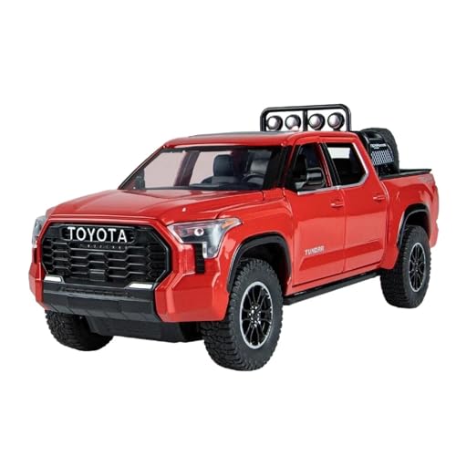 CUTSUGOK maßstabsgetreues Auto 1:24 für Toyota Tundra Pickup Geländewagen Diecast Metall Modell Auto Sound Licht Ziehen Auto Modell Modellfahrzeug zum Sammeln(B) von CUTSUGOK