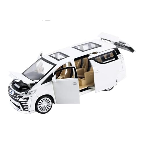 CUTSUGOK maßstabsgetreues Auto 1:24 für Toyota Vellfire MPV Druckguss Auto Modell Metall Spielzeug Fahrzeuge Simulation Sound Und Licht Auto Modell Modellfahrzeug zum Sammeln(B) von CUTSUGOK