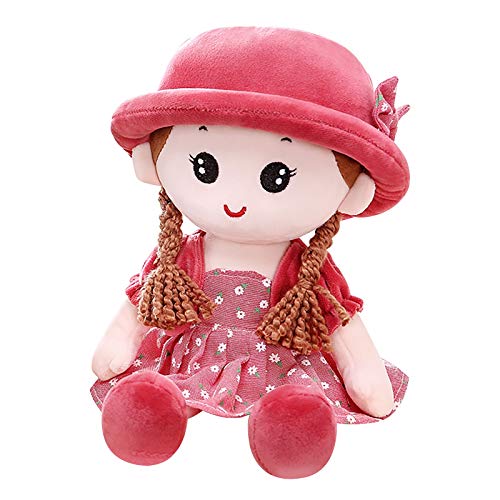 CUTeFiorino 15 cm Spiel Mädchen Begleiter weiche Baby Puppe niedlich Haarreif (Red, One Size) von CUTeFiorino