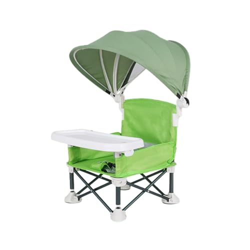 CUTeFiorino Baby Laufrad Baby-Klappstuhl, Sitzerhöhung für Strandcamping im Freien | Kleinkind-Campingstuhl mit Tablett und, Faltbarer Baby-Campingstuhl mit Tablett, tragbarer (Green, One Size) von CUTeFiorino