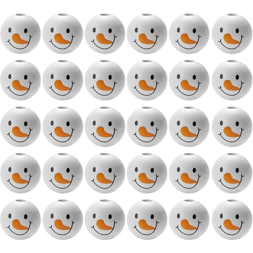 CUTeFiorino Basteln Malen Mädchen Schneemann-Gesicht, 20 mm, natürliche Gesichtskugel, Weihnachts-, Schneemann- zum Dekorieren Ihrer Weihnachtszeit Osterbasteln Für Kinder Ab 2 (Black, One Size) von CUTeFiorino