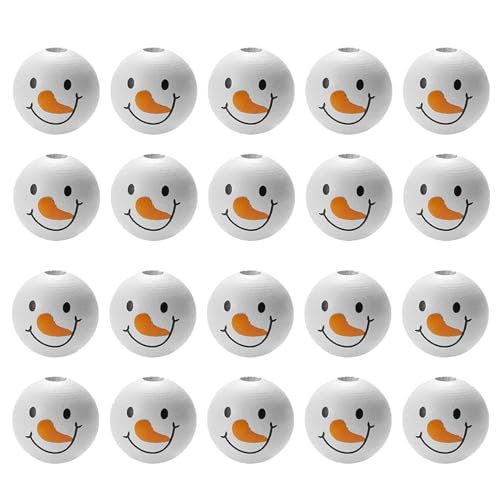 CUTeFiorino Basteln Malen Mädchen Schneemann-Gesicht, 20 mm, natürliche Gesichtskugel, Weihnachts-, Schneemann- zum Dekorieren Ihrer Weihnachtszeit Osterbasteln Für Kinder Ab 2 (C, One Size) von CUTeFiorino