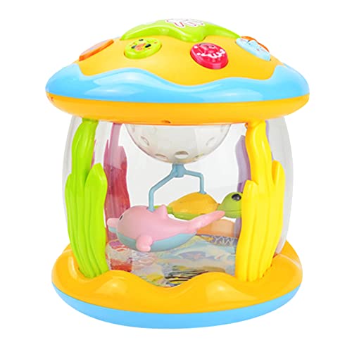 CUTeFiorino Compatible with Motorikschleifen Musikalisches Babyspielzeug 6 bis 12 Monate Lernspielzeug für Kleinkinder 12 bis 24 Monate Babys Ocean Rotating Light Up Toys für 6 7 (Yellow, One Size) von CUTeFiorino