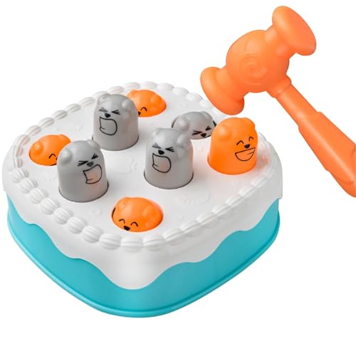 CUTeFiorino Compatible with Motorikschleifen Whack Mole-Spielspielzeug für, interaktives Wack Mole-Spielzeug in Kuchenform, für, Schlagspielzeug für die der Hand-Augen-Koordination (White, One Size) von CUTeFiorino