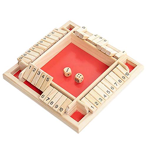 CUTeFiorino Compatible with Motorikspielzeug Würfelspiel traditionelle für die Schloßbar seitige hölzerne Pub-Tafel Vier 10 Kleinkindspielzeug (Red, One Size) von CUTeFiorino