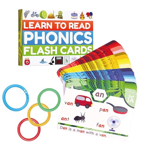 CUTeFiorino Kleinkindspielzeug Phonics-Flash-Karten – Lesen Lernen in 20 Stufen – Spiele für Kinder im von 4 bis 8 Jahren – Kindergarten – Erste und zweite Klasse – Homeschool – (Blue, One Size) von CUTeFiorino