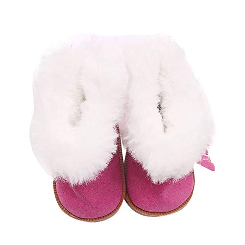 CUTeFiorino Lernuhren Schuhe Zubehör 18-Zoll-Winter-Puppe Glitzer-Bildung für Mädchen Kleinkindspielzeug Auto (Hot Pink, One Size) von CUTeFiorino