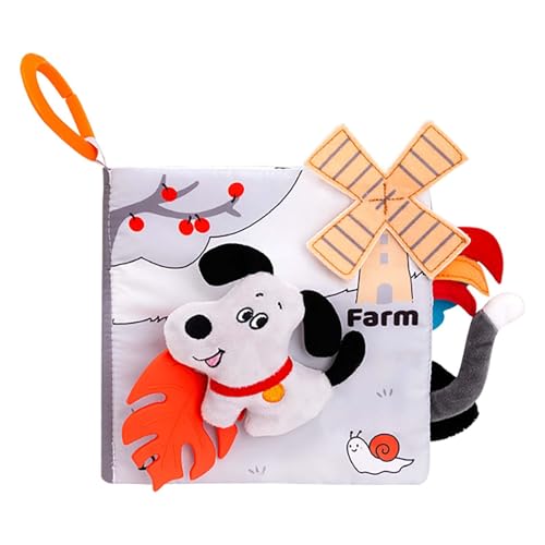 CUTeFiorino Mädchenspielzeug 18 Monate Nachahmung Weiches Babybuch mit Fühlseiten, süßes Sensorikbuch für Babys 6 Monaten, mit Knisterpapier, das perfekte Spielzeug für Babypartys und (B, One Size) von CUTeFiorino