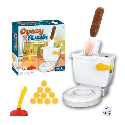 CUTeFiorino Männlich Oder Weiblich Toilettenspülspiel für Kinder, lustiges Toiletten-Spülspiel für 25 Spieler, kreatives Scherzspielzeug für den weißen Scherzartikel Glühende (White, One Size) von CUTeFiorino