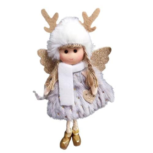 CUTeFiorino Puppenhaus Beleuchtung Christmas Angel Pendant Girl Doll Faceless Old Man Doll Plush Toy Hanging Ornament Christmas Decoration Puppenhaus Beleuchtung (A, One Size) von CUTeFiorino