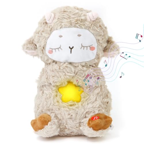 CUTeFiorino Puppenhaus Zubehör Möbel Atmendes Stofftier, Plüsch-Babyspielzeug, beruhigendes atmendes Stofftier für Angstzustände, Erwachsene und Kinder, atmende Lichter und Soundmaschine (B, One Size) von CUTeFiorino