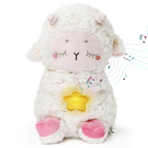 CUTeFiorino Puppenhaus Zubehör Möbel Atmendes Stofftier, Plüsch-Babyspielzeug, beruhigendes atmendes Stofftier für Angstzustände, Erwachsene und Kinder, atmende Lichter und Soundmaschine (C, One Size) von CUTeFiorino