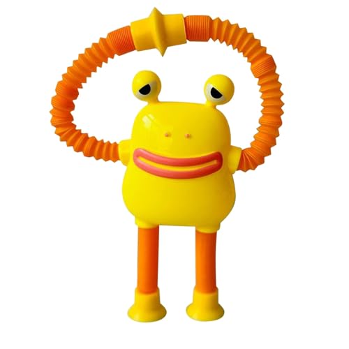 CUTeFiorino Spielmatte Für Kinder Spielen Frog Interactive Tubes Set Suction Cup Toys Toddler Sensory Toys Gifts Christmas Stocking Stuffers Fun and Creative Geschenke Für (Yellow, One Size) von CUTeFiorino