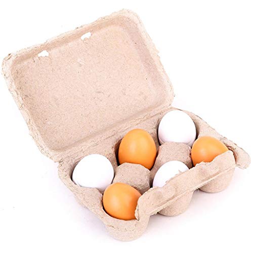 CUTeFiorino Tolles Lernspielzeug Für Kinder Kochen Novel Food 6Stück Kinder Set so tun als würden Holzspielwaren Geschenke Eier Eigbar Simulationen Küchenspielzeug (Yellow,White, One Size) von CUTeFiorino