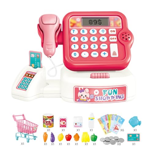 CUTeFiorino Zählrahmen Kids Toys Multifunctional Simulation Playset with Sound Lights and Calculator for Early Learning and Fun Experience Kleinkindspielzeug (Red, One Size) von CUTeFiorino