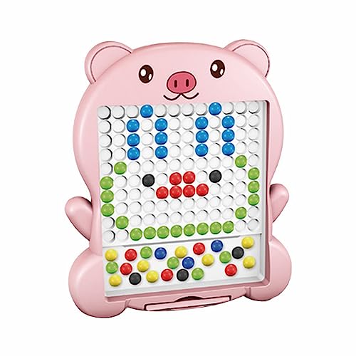 CUTeFiorino compatible with Motorikspielzeug Zeichenbrett für 13| Dot Art für Kinder im von 48 Jahren | Buntes Kritzelbrett für den Innenbereich mit Stift und Perlen, (B, One Size) von CUTeFiorino