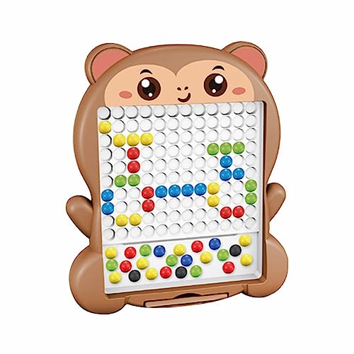 CUTeFiorino compatible with Motorikspielzeug Zeichenbrett für 13| Dot Art für Kinder im von 48 Jahren | Buntes Kritzelbrett für den Innenbereich mit Stift und Perlen, (F, One Size) von CUTeFiorino