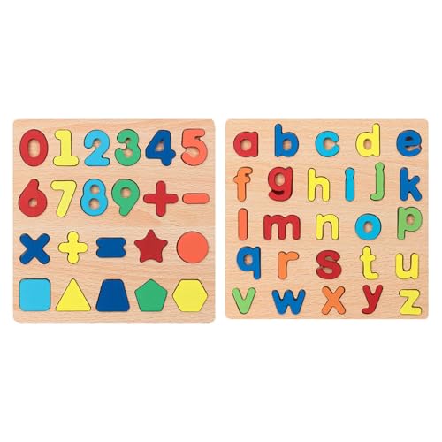 1 Satz Abc-Buchstaben-Puzzlebretter Und 1 Satz Zahlen-Puzzlebretter, Puzzle-Spielzeug, Lernspielzeug Aus Holz, Spielzeug Für Die Frühkindliche Bildung von CVDYWDJIE