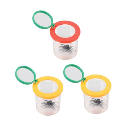 CVUTOVO 3 Stück Teiliges Insekten Beobachtungsset mit Lupe Kunststoff Beobachtungsdose Tragbar für Outdoor Naturerkundung Rot und Gelb Leichter Insektenviewer für Junge CVUTOVO 3 Stück Teiliges Insekten Beobachtungsset mit Lupe Kunststoff Beobachtungsdose Tragbar für Outdoor Naturerkundung Rot und Gelb Leichter Insektenviewer für Junge von CVUTOVO