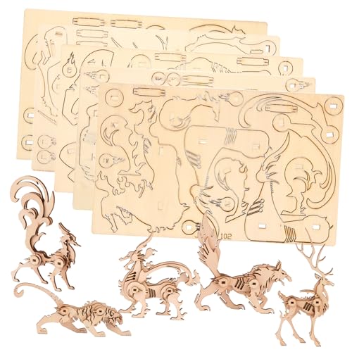 CVUTOVO 5 Stück Teiliges Holz Tierpuzzle DIY Puzzle Holzmodell Bausatz Kreatives Lernspielzeug Ab Jahre für Jungen und Mädchen Geduld und Kreativität CVUTOVO 5 Stück Teiliges Holz Tierpuzzle DIY Puzzle Holzmodell Bausatz Kreatives Lernspielzeug Ab Jahre für Jungen und Mädchen Geduld und Kreativität von CVUTOVO