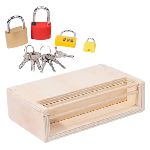 CVUTOVO Holzspielzeug Schloss und Schlüssel Montessori Lernspielzeug für Kleinkinder Jahre Bunte Formen Kognitives Training Motorische Sicheres Holz Metall Material CVUTOVO Holzspielzeug Schloss und Schlüssel Montessori Lernspielzeug für Kleinkinder Jahre Bunte Formen Kognitives Training Motorische Sicheres Holz Metall Material von CVUTOVO