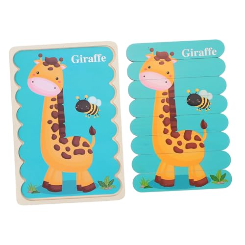 CVUTOVO Lernspielzeug Holzpuzzle Montessori Pädagogisches für Kleinkinder Doppelseitiges Tiermotiv Puzzle mit Zebra Giraffe Fördert Kreativität und Logisches Denken CVUTOVO Lernspielzeug Holzpuzzle Montessori Pädagogisches für Kleinkinder Doppelseitiges Tiermotiv Puzzle mit Zebra Giraffe Fördert Kreativität und Logisches Denken von CVUTOVO